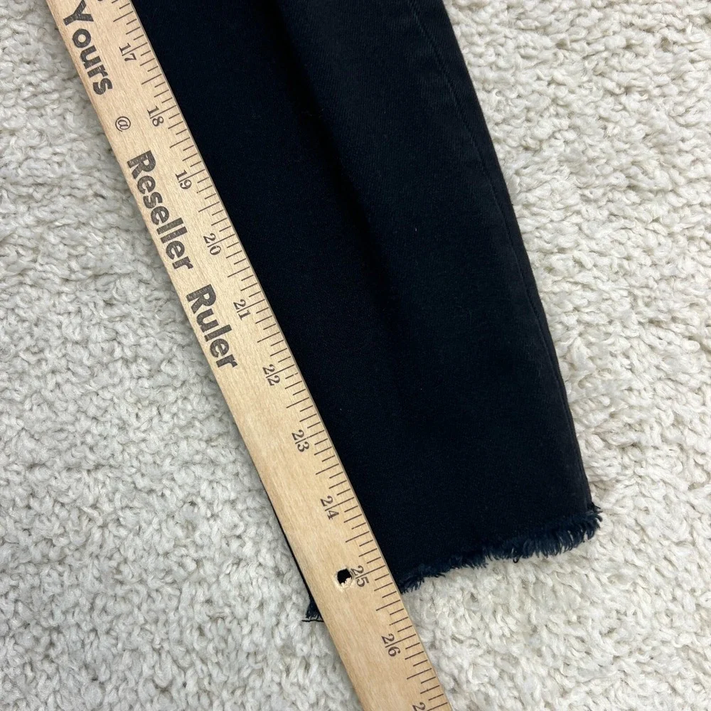Banana Republic Jeans Womens 25 Petite 25P Black Skinny Denim Distressed Raw Hem - Picture 9 of 10